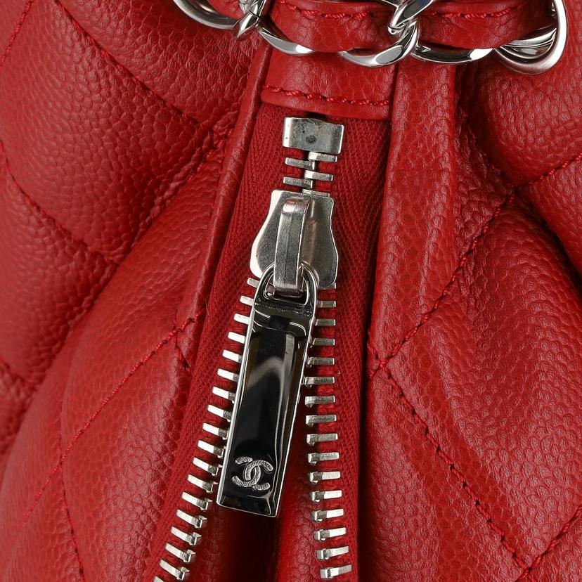 CHANEL シャネル/ソフトキャビアショルダー/レッド/SV金具/A66872//157*****/Aランク/75