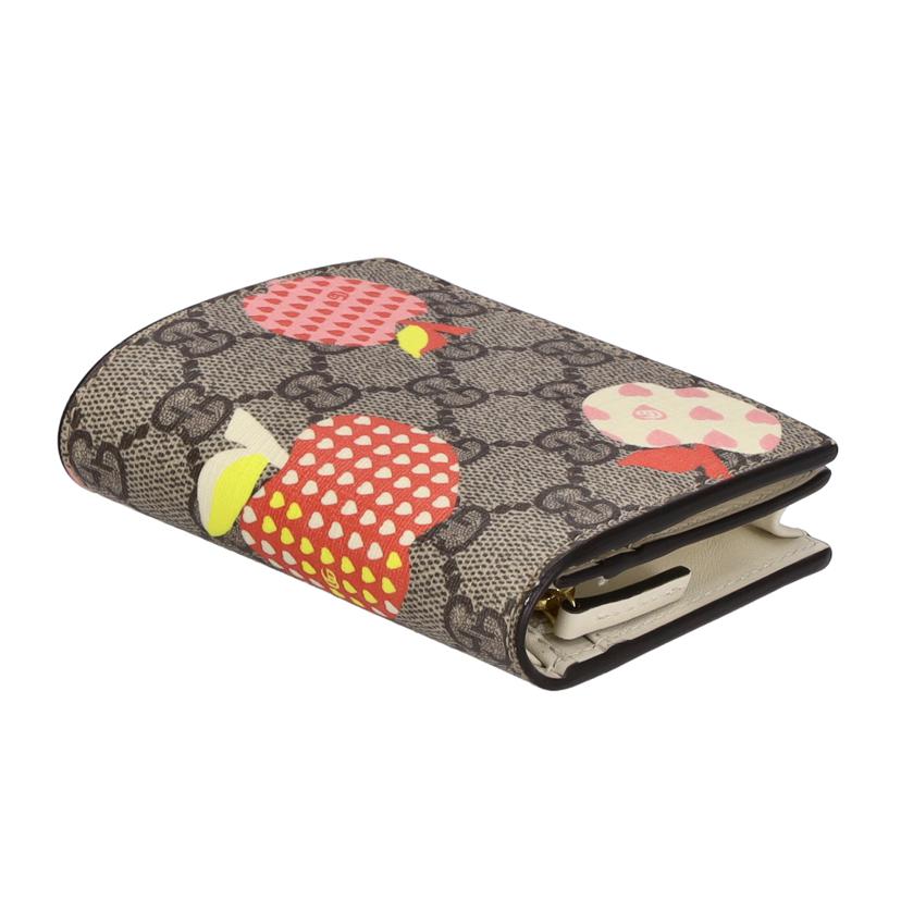 GUCCI グッチ/GGスプリーム レ ポム アップルプリント二つ折り財布/663922//ABランク/75