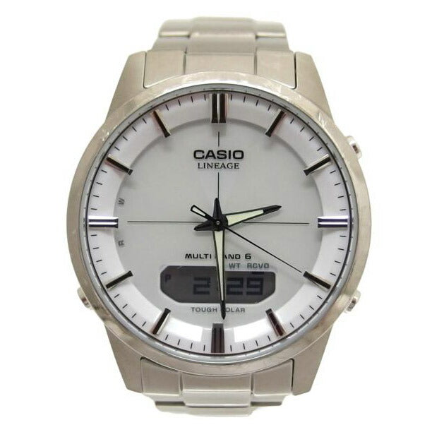 CASIO カシオ/LINEAGEリニエージ/ホワイト文字盤デジアナウォッチ/電波ソーラー/LCW-M170T//006*****/Bランク/04