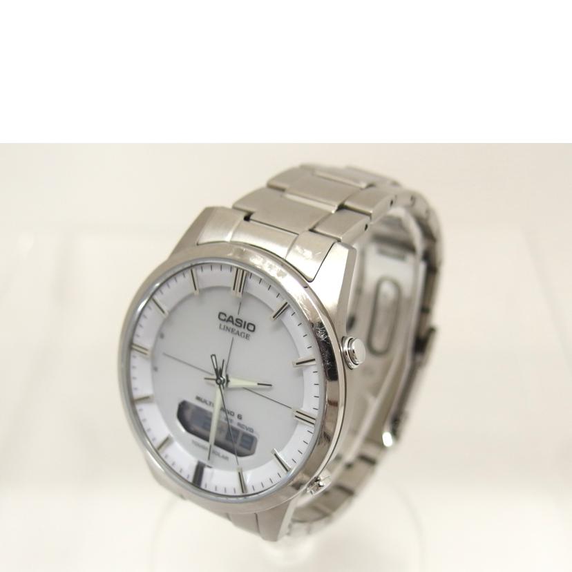 CASIO カシオ/LINEAGEリニエージ/ホワイト文字盤デジアナウォッチ/電波ソーラー/LCW-M170T//006*****/Bランク/04