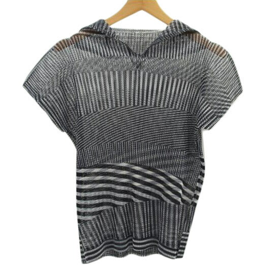 PLEATSPLEASE プリーツプリーズ/ストライプメッシュトップス/PP53-FK262//ABランク/75