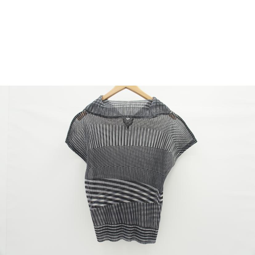 PLEATSPLEASE プリーツプリーズ/ストライプメッシュトップス/PP53-FK262//ABランク/75