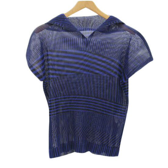 PLEATSPLEASE プリーツプリーズ/ストライプメッシュトップス/PP53-FH262//ABランク/75