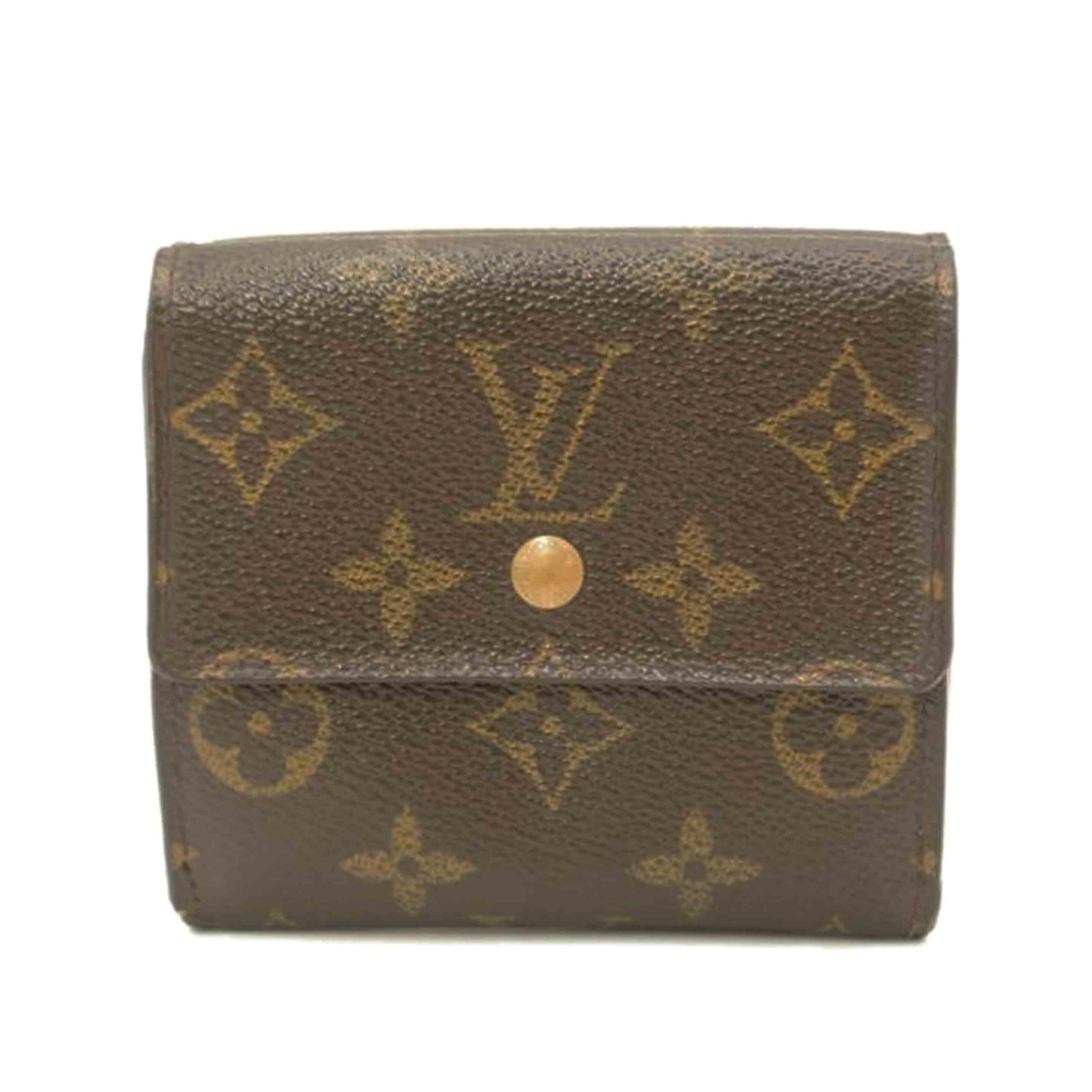 LOUIS VUITTON ルイヴィトン Wホック二つ折り財布 ブラウン 茶 レディース メンズ/ポルトモネビエカルトクレディ/モノグラム/M61652//SD1***/Bランク/69