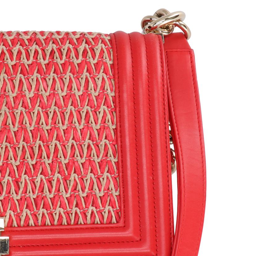 CHANEL/ボーイシャネルミディアムチェーンショルダー/ラフィア・ストロー/A67086//276*****/Aランク/24