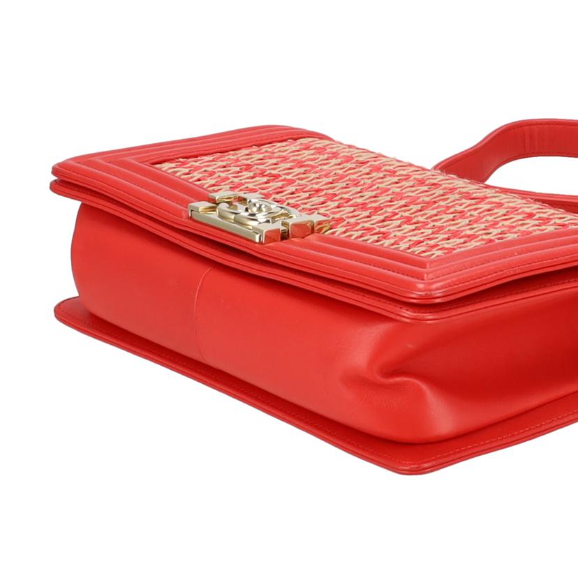 CHANEL/ボーイシャネルミディアムチェーンショルダー/ラフィア・ストロー/A67086//276*****/Aランク/24