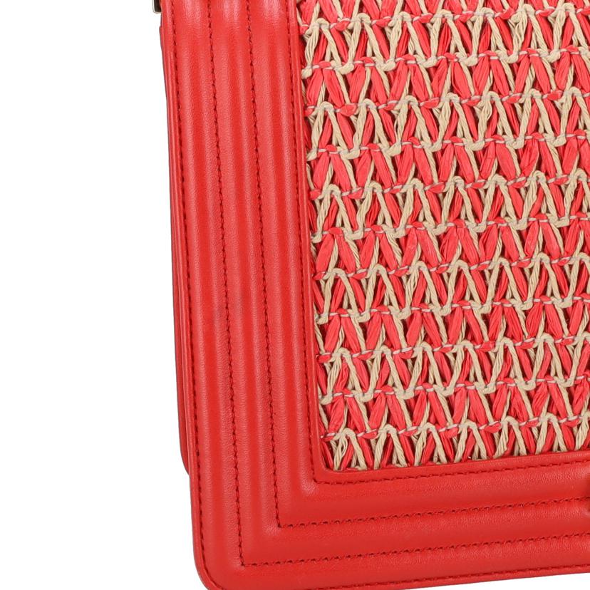 CHANEL/ボーイシャネルミディアムチェーンショルダー/ラフィア・ストロー/A67086//276*****/Aランク/24