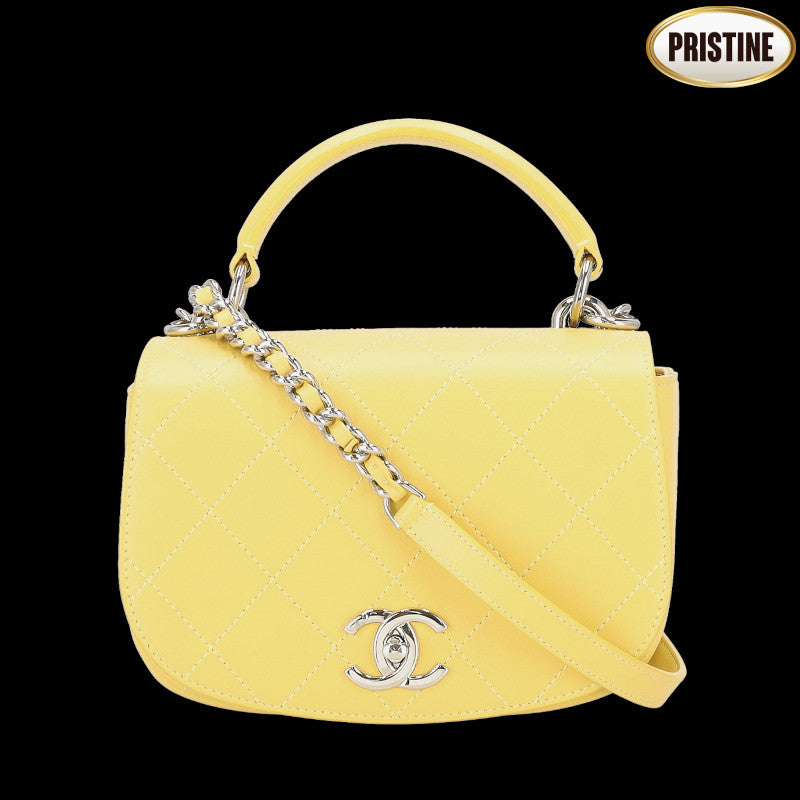 CHANEL シャネル/マトラッセトップハンドル2WAYフラップバッグ/イエロー//237*****/SAランク/24