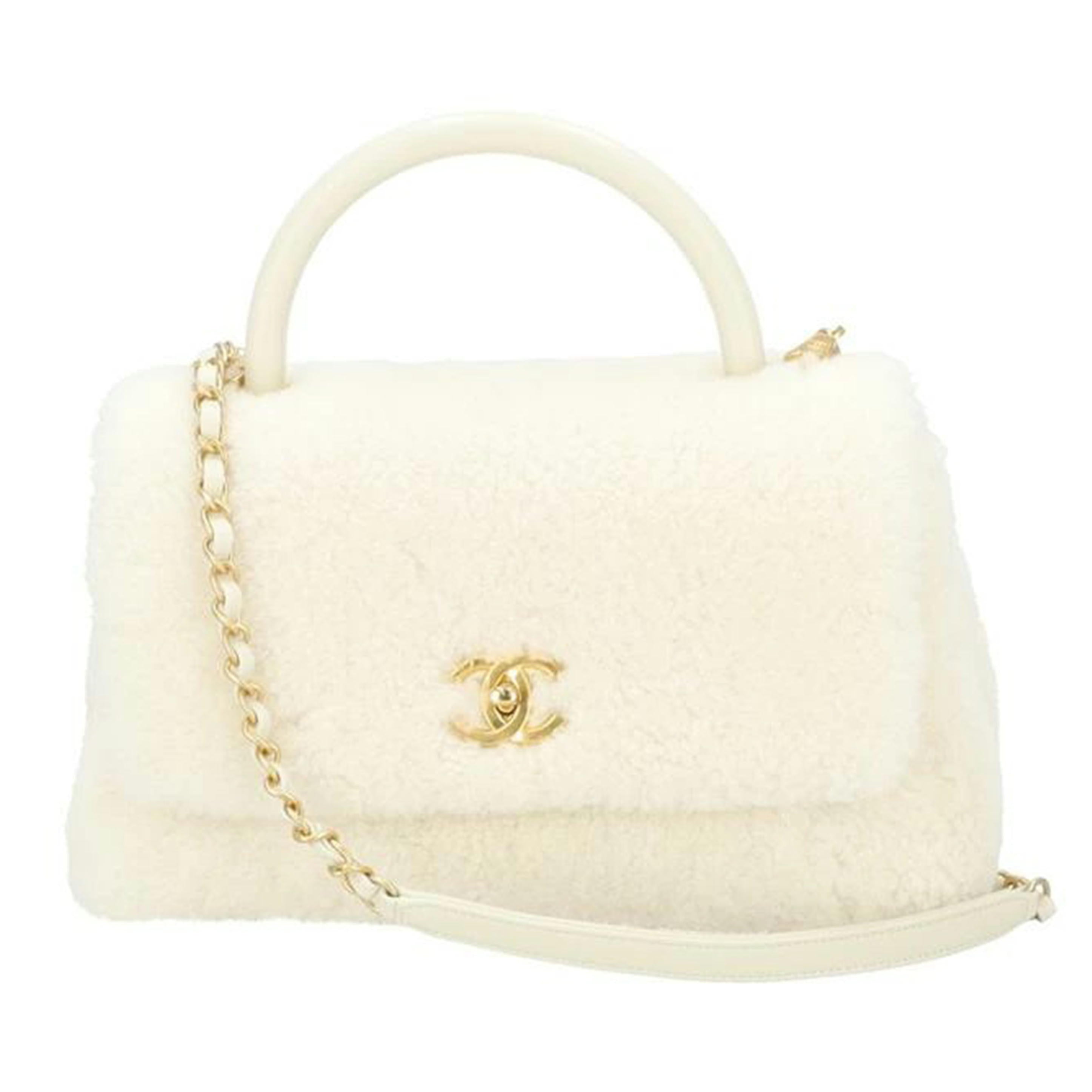 CHANEL/ココハンドルシアリングファー2WAYバッグ/ホワイト //232*****/Aランク/24