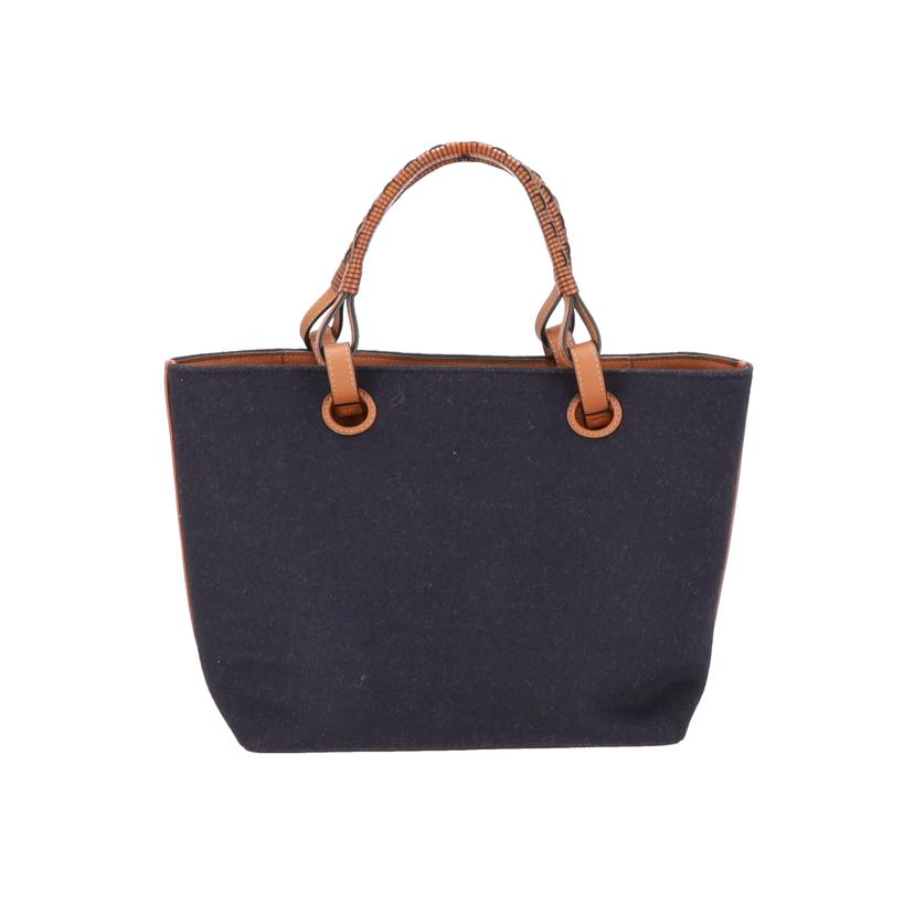LOEWE/ラブアナグラムスモールトートバッグ/ネイビー×ブラウン/A717S72X13//652***/Aランク/24