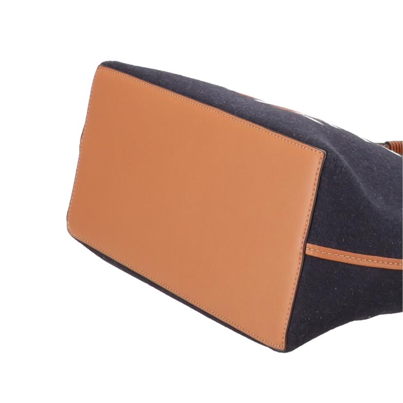LOEWE/ラブアナグラムスモールトートバッグ/ネイビー×ブラウン/A717S72X13//652***/Aランク/24