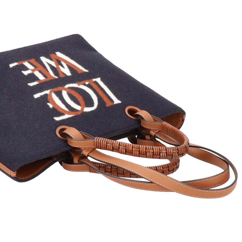 LOEWE/ラブアナグラムスモールトートバッグ/ネイビー×ブラウン/A717S72X13//652***/Aランク/24