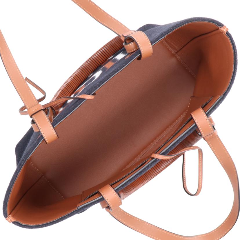 LOEWE/ラブアナグラムスモールトートバッグ/ネイビー×ブラウン/A717S72X13//652***/Aランク/24