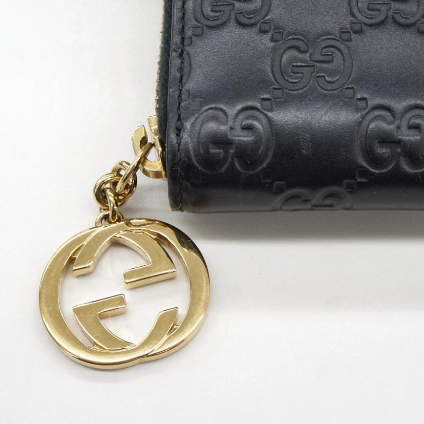 GUCCI グッチ/グッチシマ レザーラウンドファスナー財布/409342//493***/ABランク/09