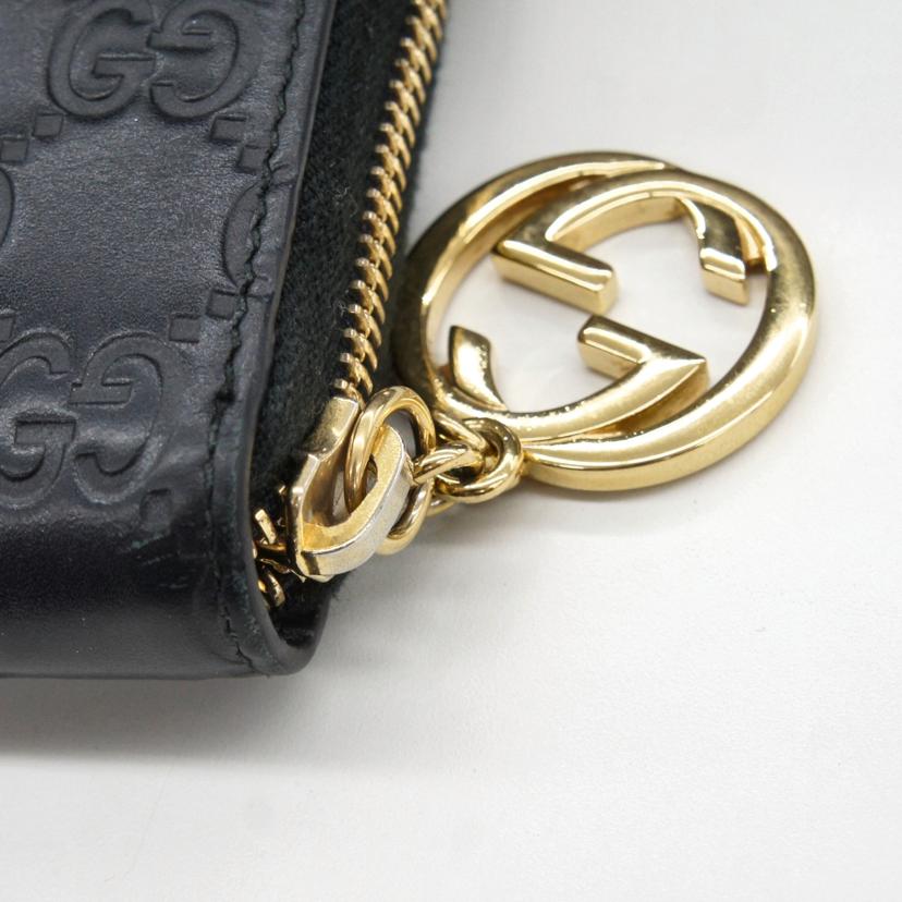 GUCCI グッチ/グッチシマ レザーラウンドファスナー財布/409342//493***/ABランク/09