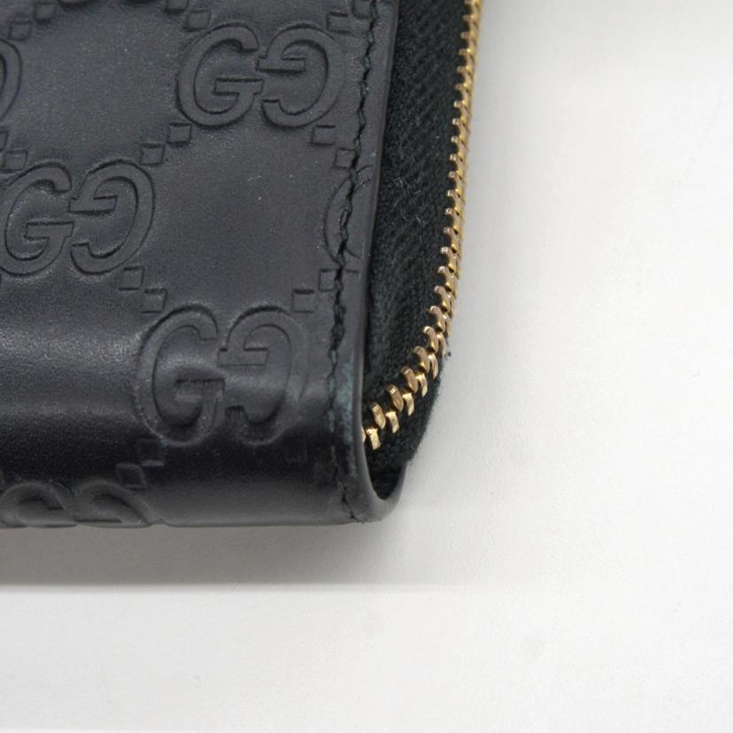 GUCCI グッチ/グッチシマ レザーラウンドファスナー財布/409342//493***/ABランク/09