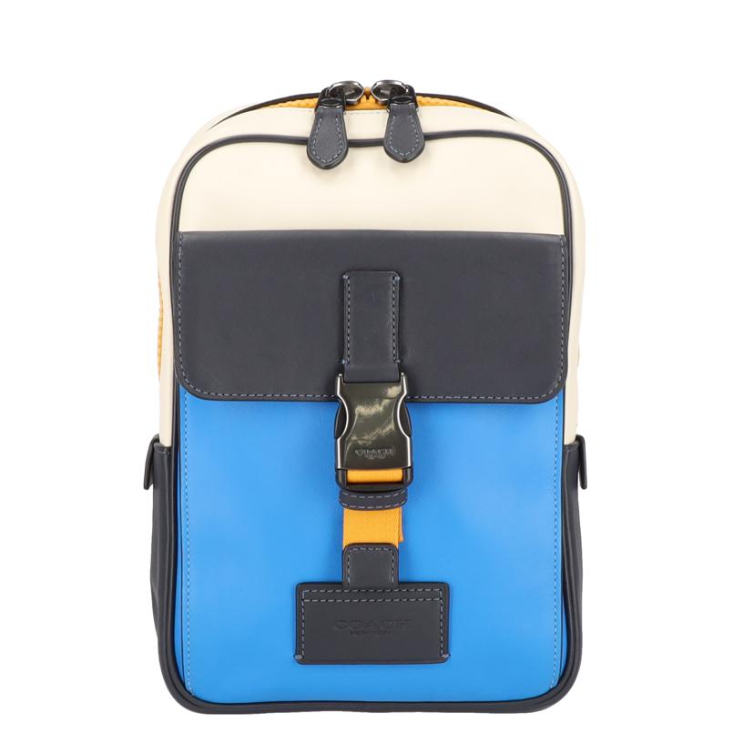 COACH コーチ/トラックパックレザーカラーブロックボディバッグ/C9960//B22**/Aランク/09