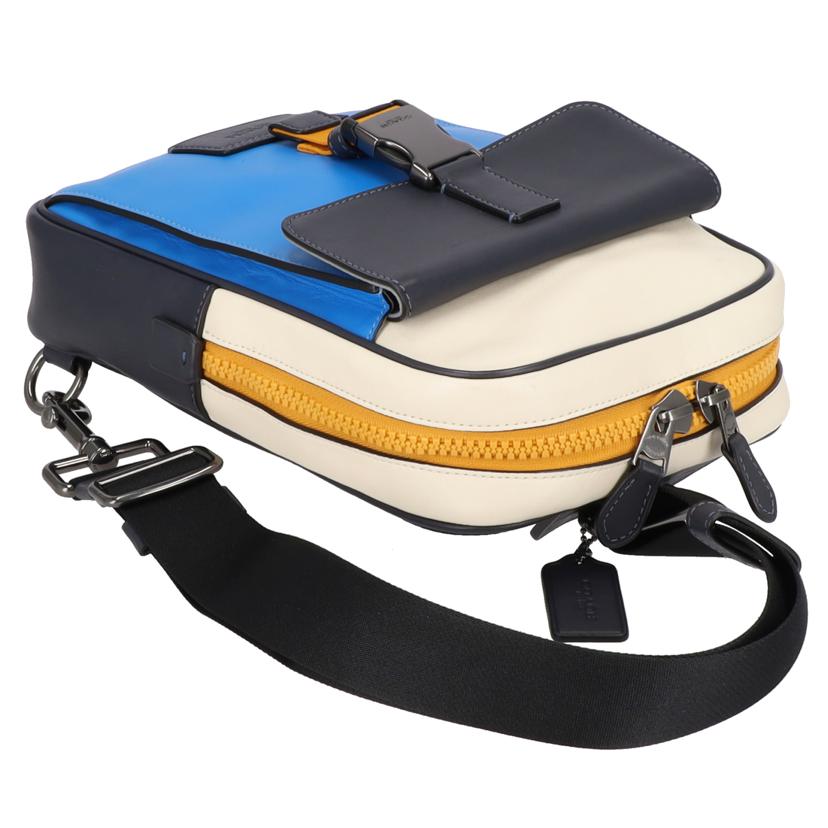 COACH コーチ/トラックパックレザーカラーブロックボディバッグ/C9960//B22**/Aランク/09