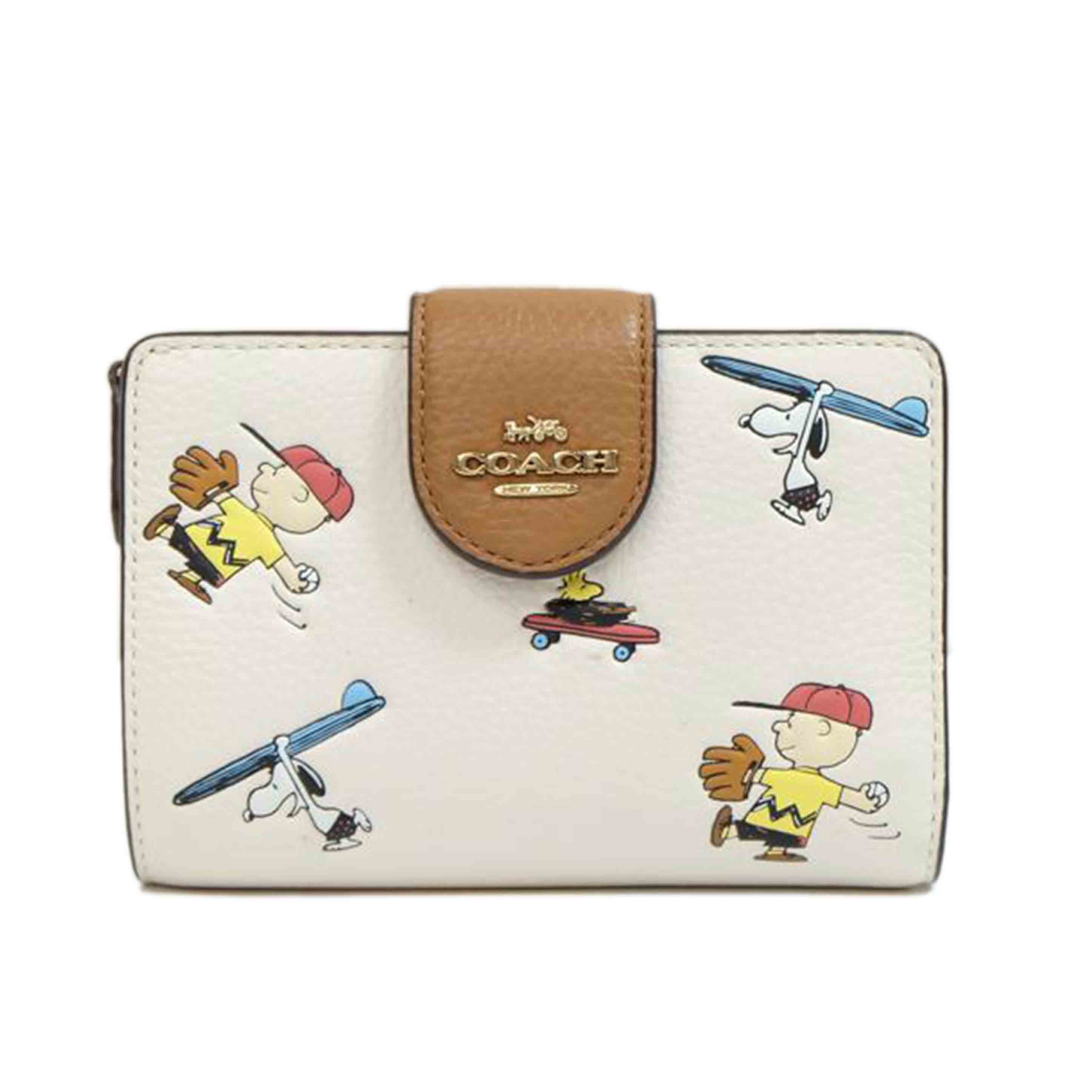 COACH PEANUTS コーチ/スヌーピープリントスナップウォレット/C4899//D21**/Aランク/71
