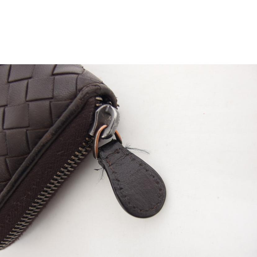 BOTTEGA VENETA ボッテガヴェネタ/イントレチャート/ラウンドファスナー長財布/ブラウン//B03*******/Bランク/04