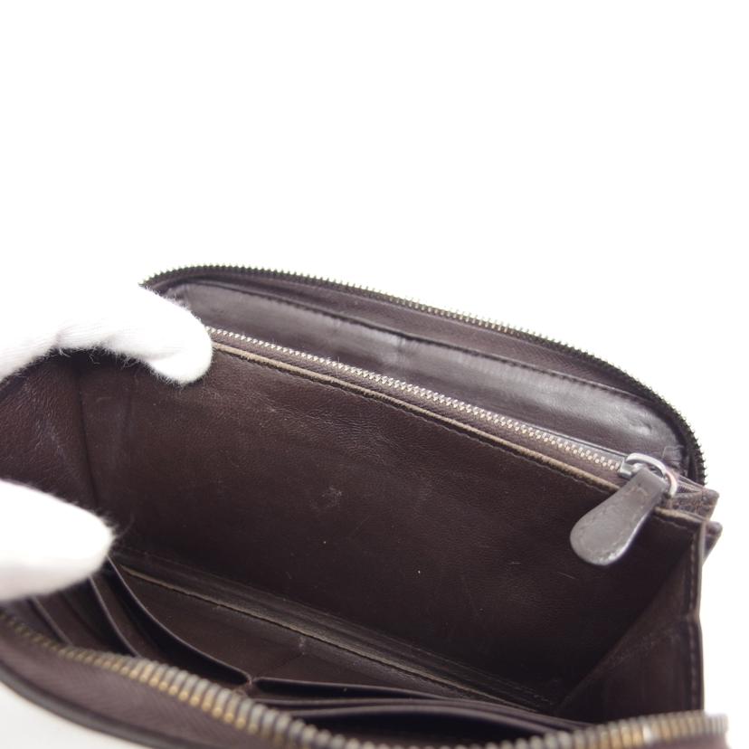 BOTTEGA VENETA ボッテガヴェネタ/イントレチャート/ラウンドファスナー長財布/ブラウン//B03*******/Bランク/04