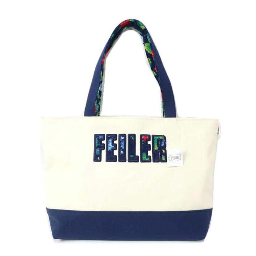FEILER フェイラー/キャンバストートバッグ ネイビー チェック柄 花柄//SAランク/65