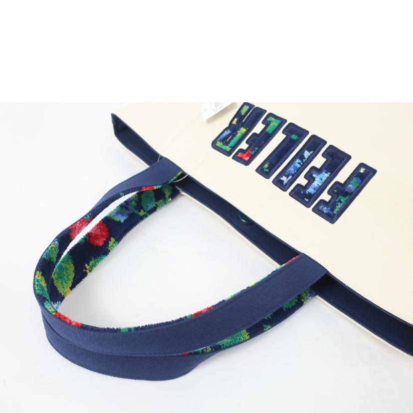 FEILER フェイラー/キャンバストートバッグ ネイビー チェック柄 花柄//SAランク/65