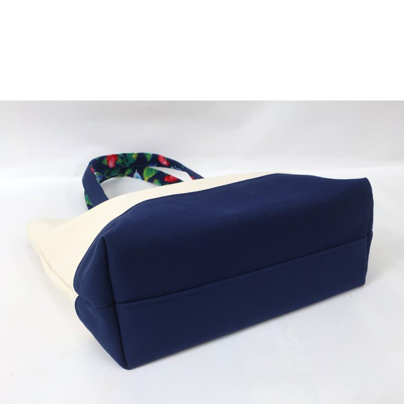 FEILER フェイラー/キャンバストートバッグ ネイビー チェック柄 花柄//SAランク/65