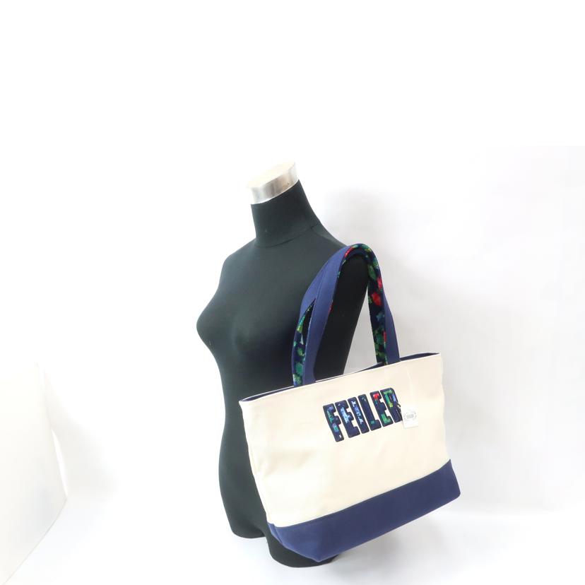 FEILER フェイラー/キャンバストートバッグ ネイビー チェック柄 花柄//SAランク/65