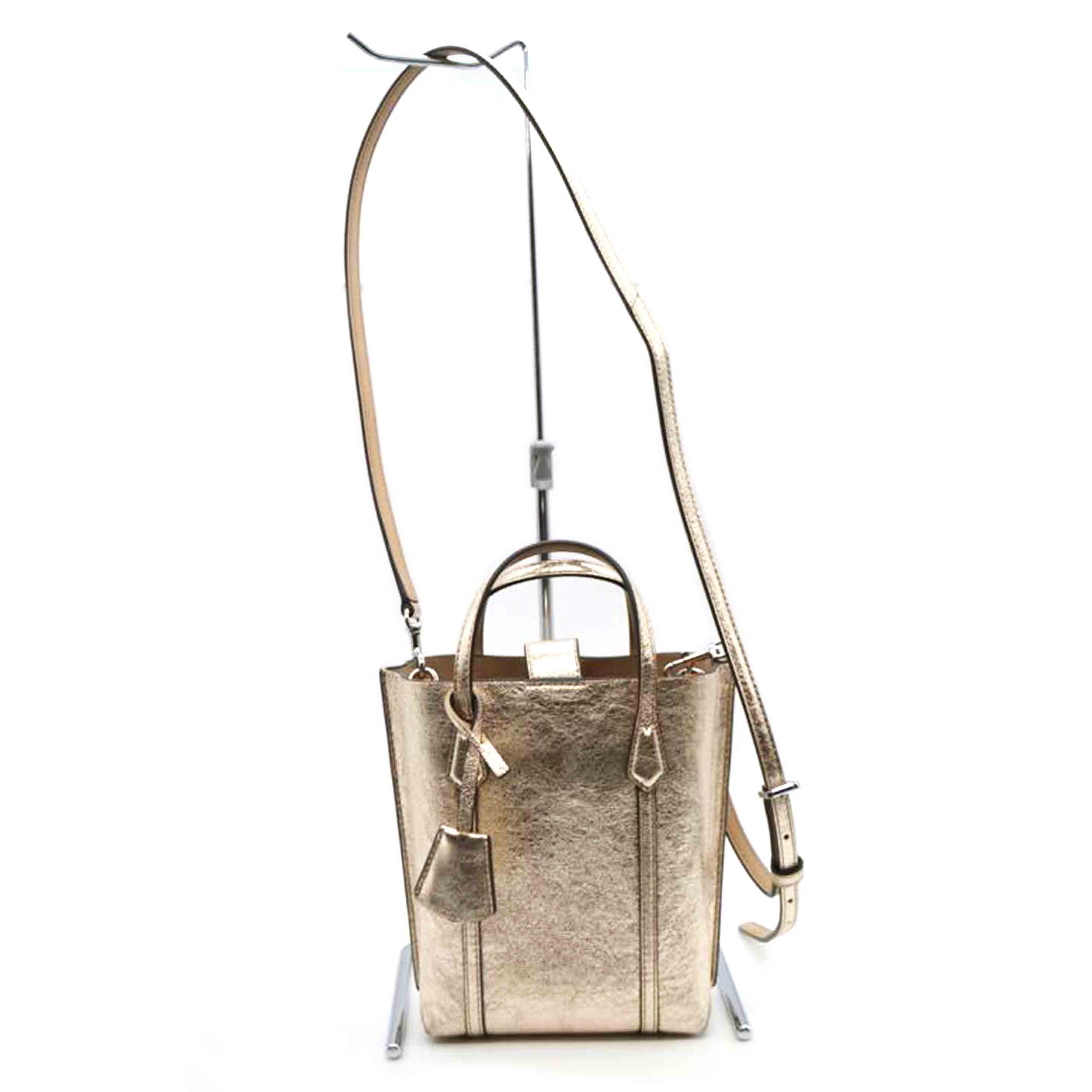 TORY BURCH トリーバーチ/ペリーメタリックゴールドミニヘ2wayレザートート/152372 272//ABランク/89