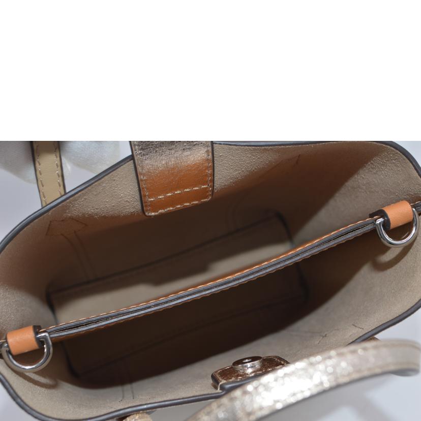 TORY BURCH トリーバーチ/ペリーメタリックゴールドミニヘ2wayレザートート/152372 272//ABランク/89