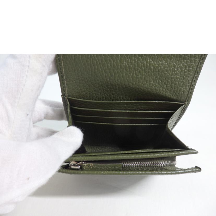 GUCCI グッチ/GGマーモント/ダブルG/ミディアムウォレット/緑/598587//493***/ABランク/84