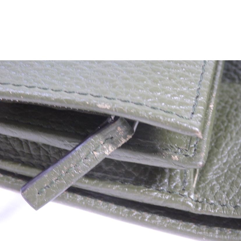 GUCCI グッチ/GGマーモント/ダブルG/ミディアムウォレット/緑/598587//493***/ABランク/84