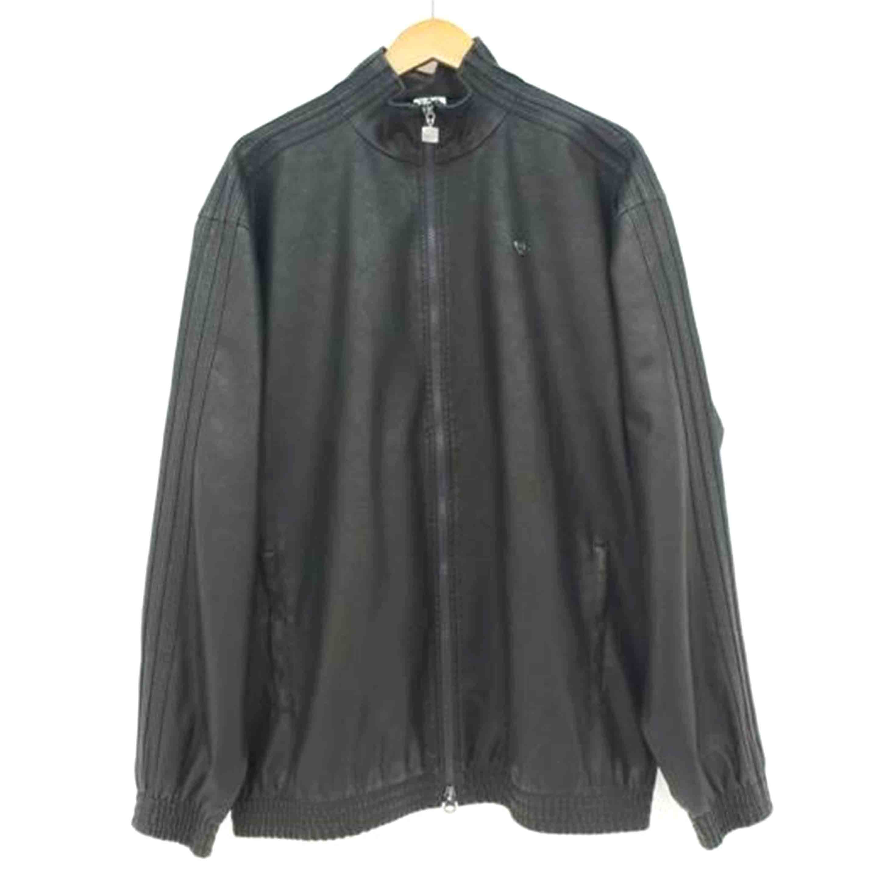 adidas アディダス/adidas フェイクレザー トラックジャケット BK//ABランク/78