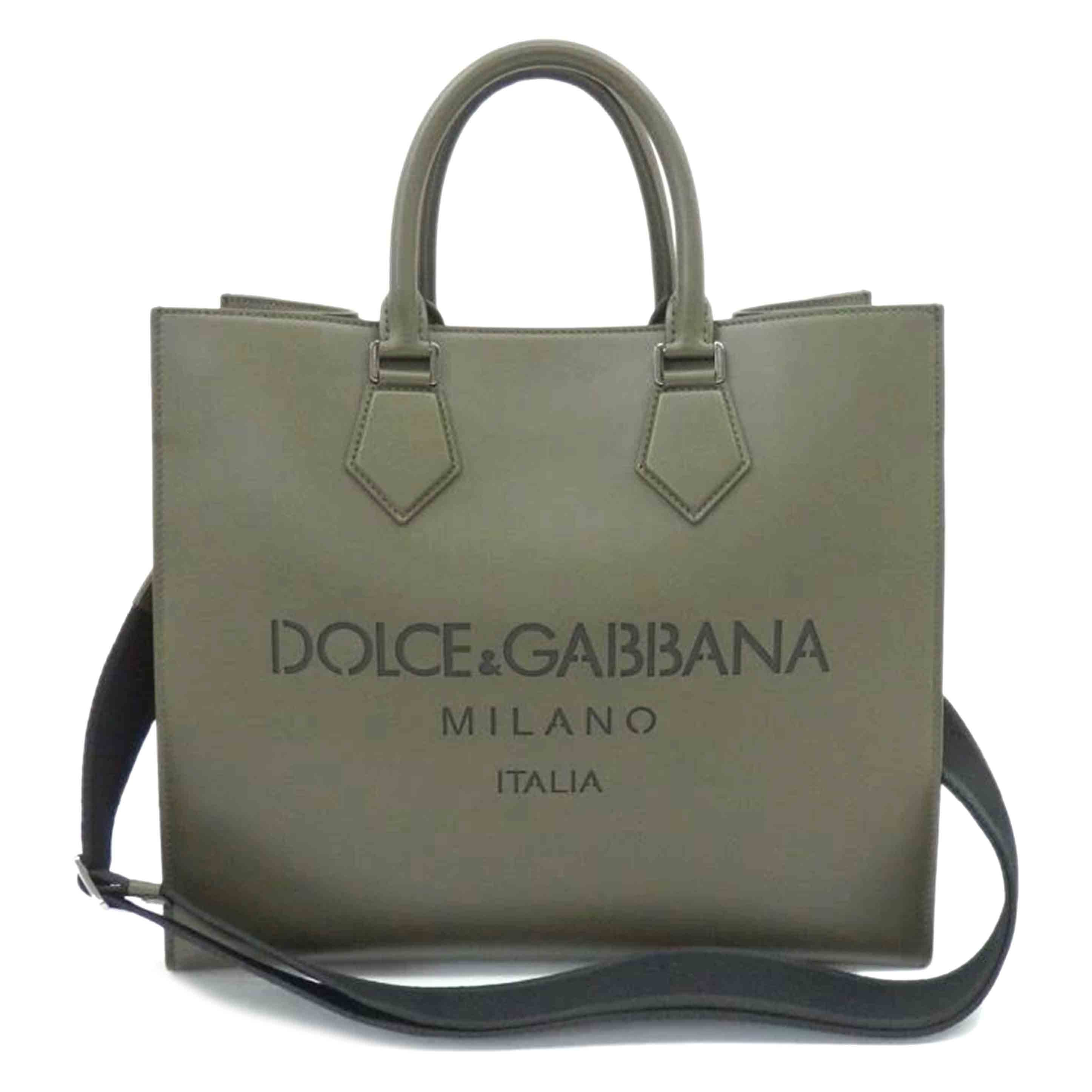 DOLCE&GABBANA ドルチェ&ガッバーナ/エッジロゴレザーショッピングバッグ/2way/BM1796AS738//56/Aランク/77