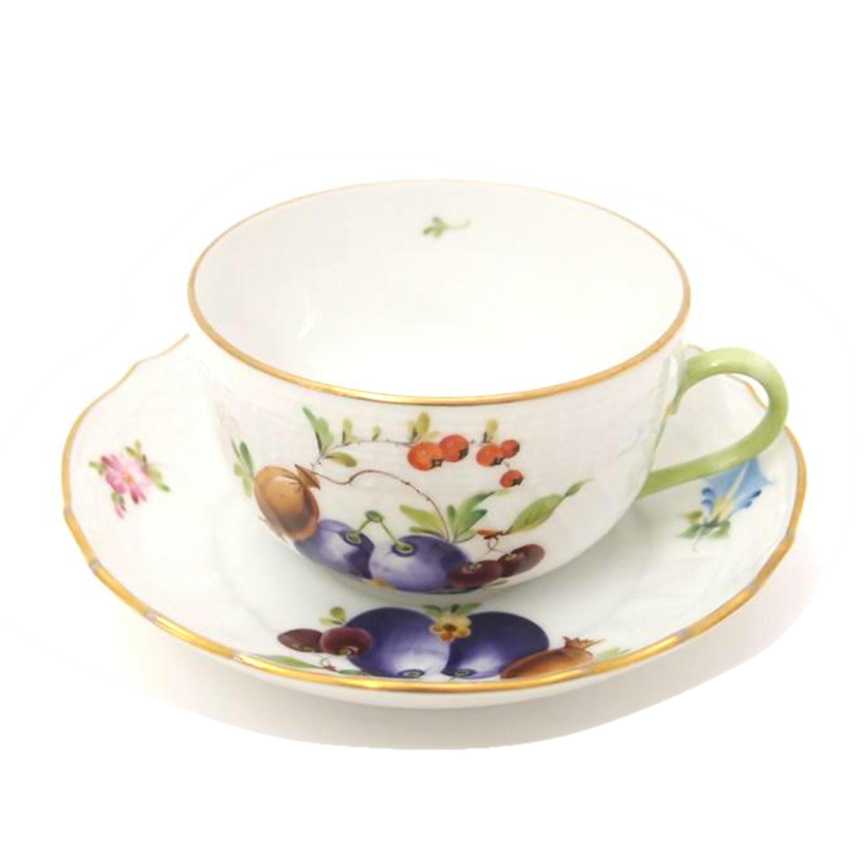 HEREND ヘレンド/HEREND ティーカップ&ソーサー フルーツコンポジション//Aランク/69