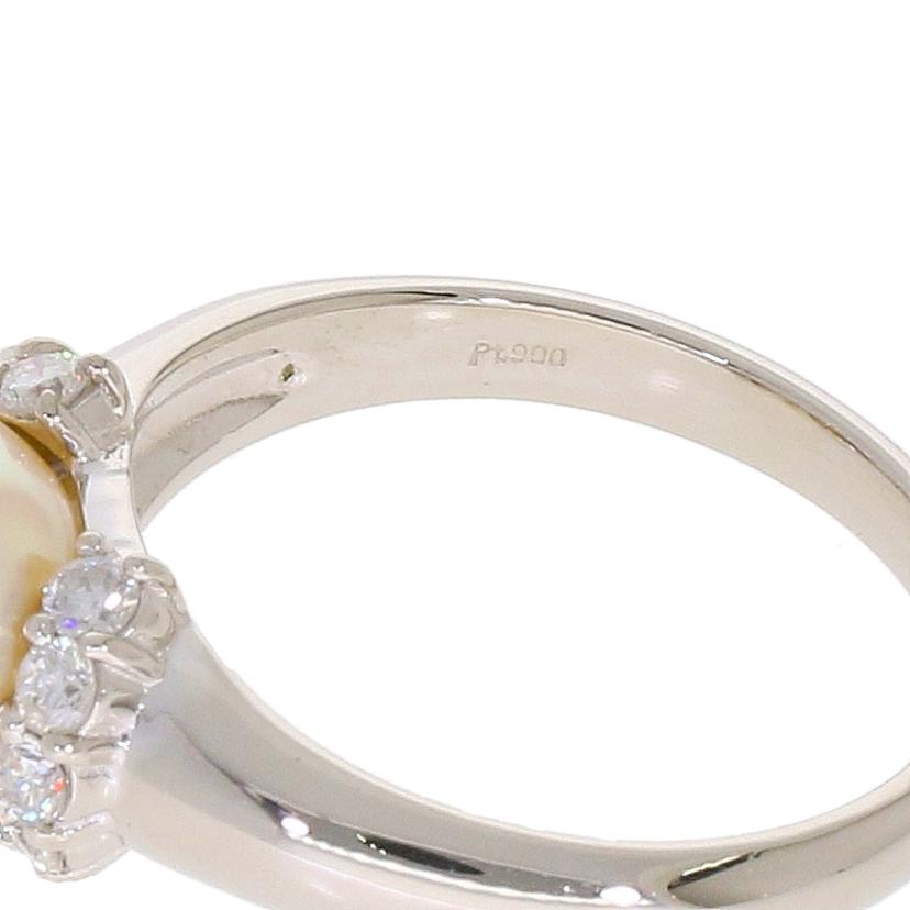 Pt900 パールダイヤリング0.20ct//Aランク/92