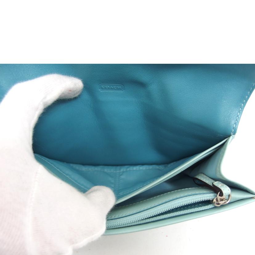 COACH コーチ/レザー二つ折り長財布/ライトブルー//ABランク/04