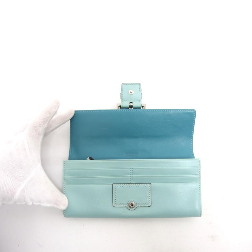 COACH コーチ/レザー二つ折り長財布/ライトブルー//ABランク/04