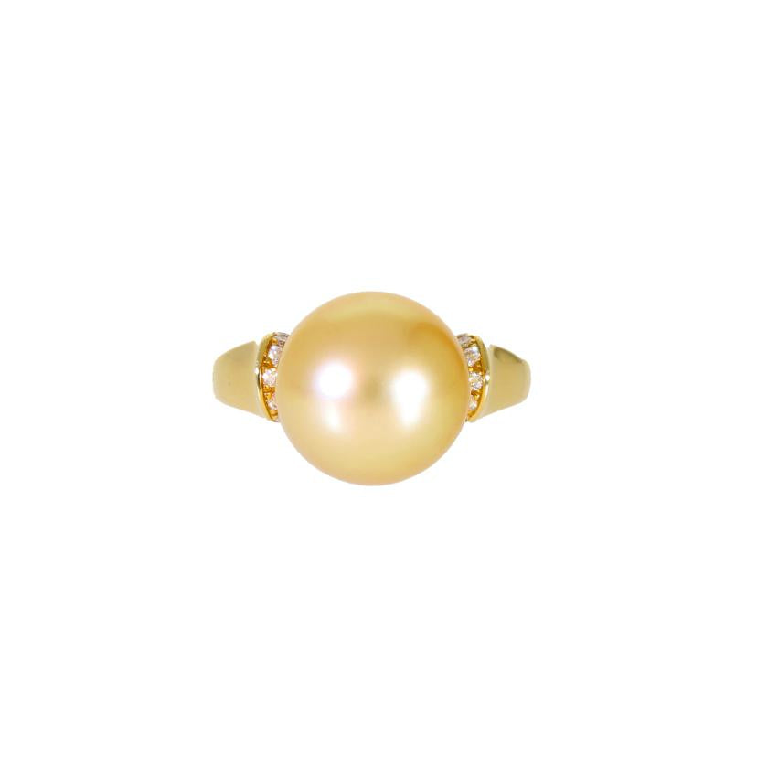 /◎K18ゴールデンパールダイヤリング0.20ct//Aランク/59