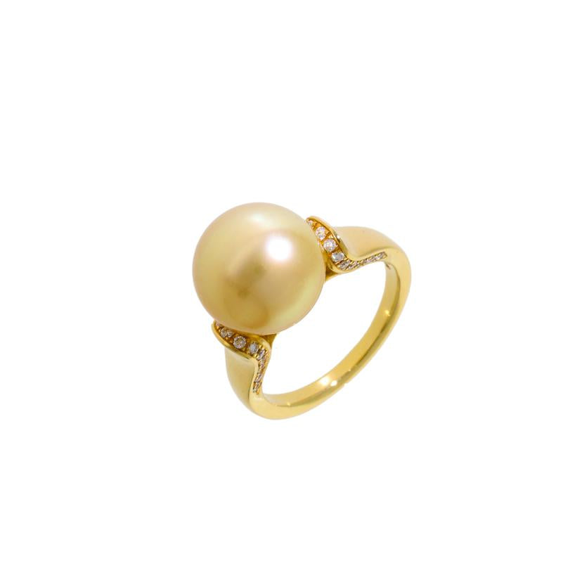 /◎K18ゴールデンパールダイヤリング0.20ct//Aランク/59