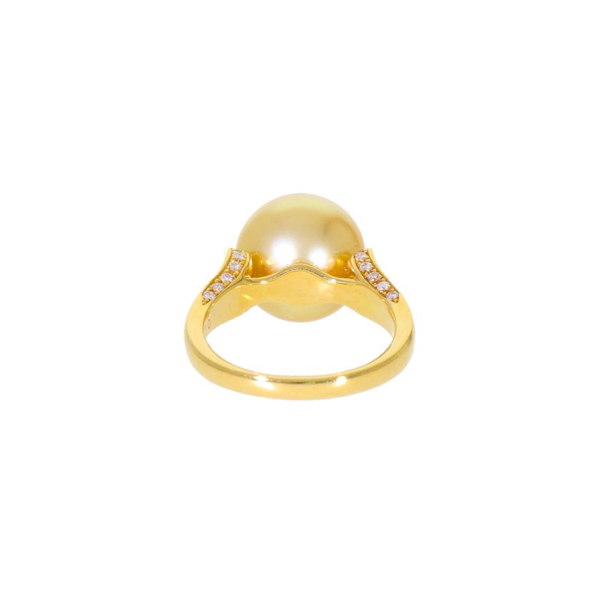 /◎K18ゴールデンパールダイヤリング0.20ct//Aランク/59