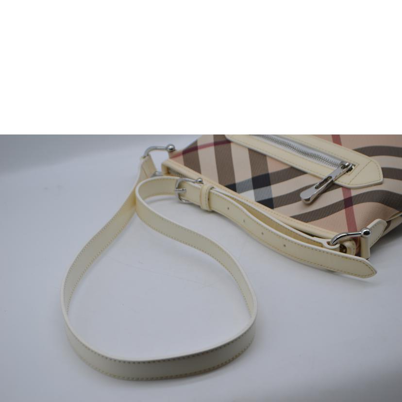 BURBERRY バーバリー/ノバチェックレザーショルダー/ホワイト//ABランク/89