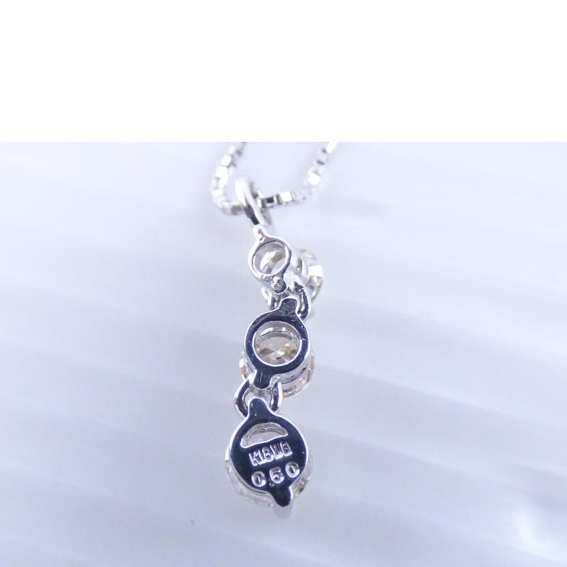 /K18WGダイヤネックレス0.50//ABランク/64