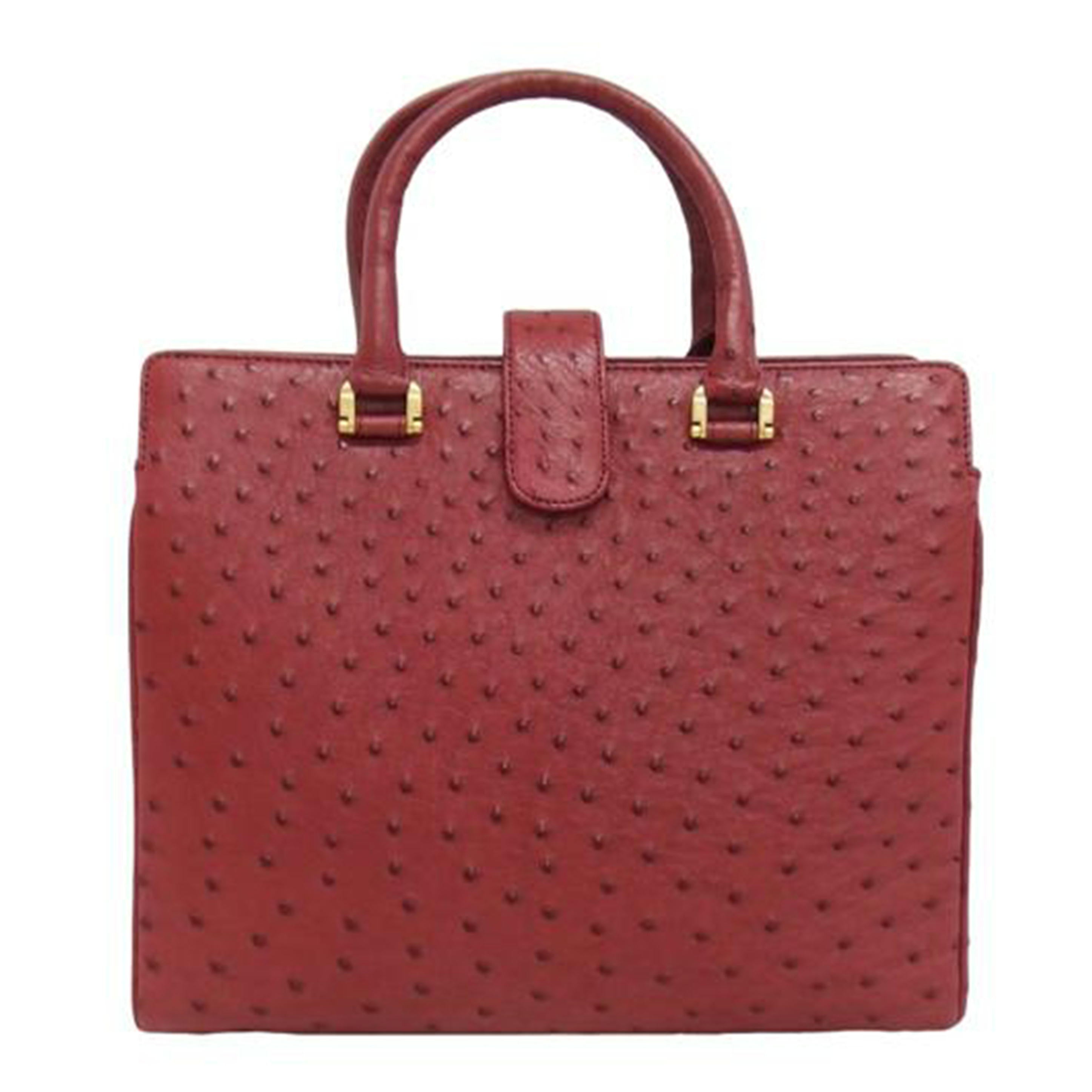 オーストリッチ/レザーハンドバッグ/ワインレッド//Aランク/04