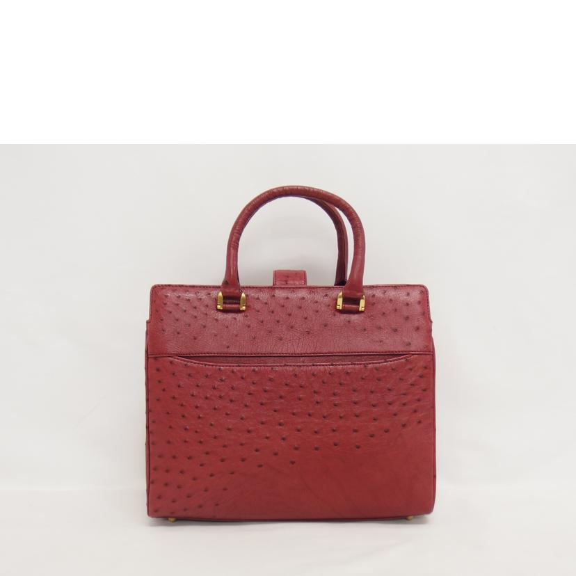 オーストリッチ/レザーハンドバッグ/ワインレッド//Aランク/04