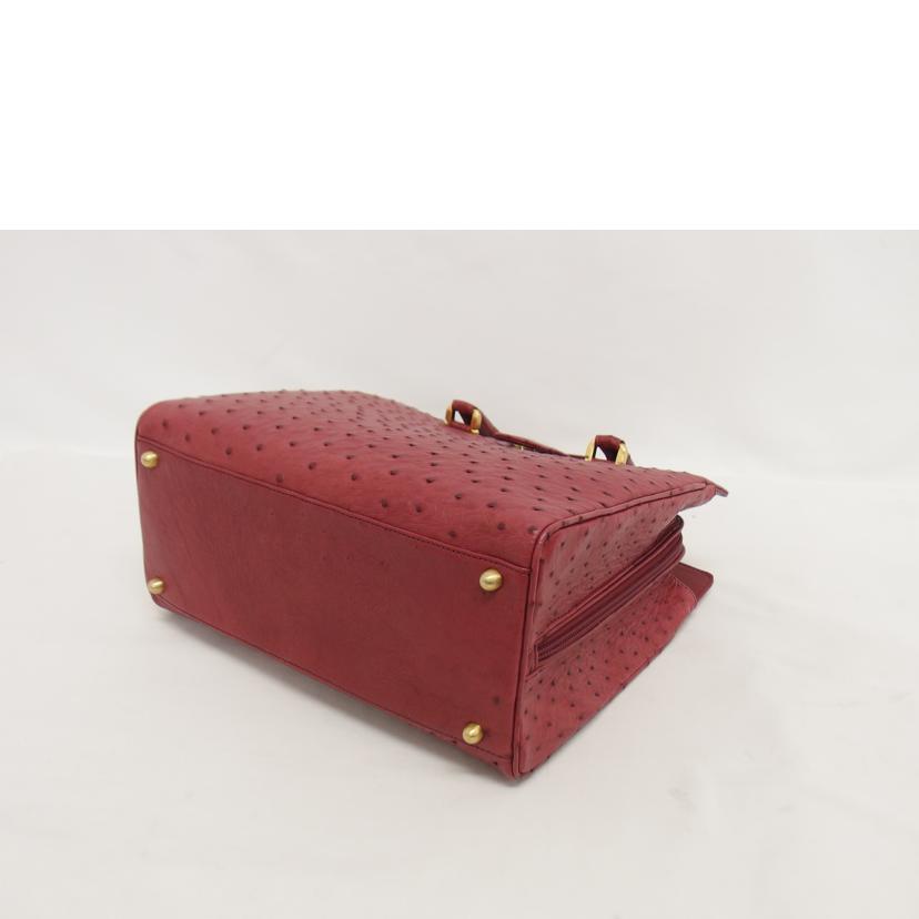 オーストリッチ/レザーハンドバッグ/ワインレッド//Aランク/04