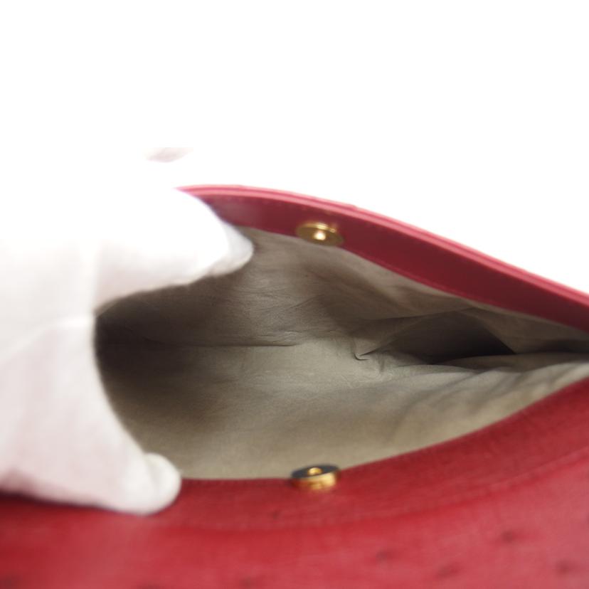 オーストリッチ/レザーハンドバッグ/ワインレッド//Aランク/04