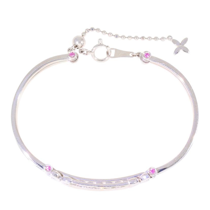 /◎K18WGルビーダイヤブレスレット 0.10/D0.24ct//Aランク/59