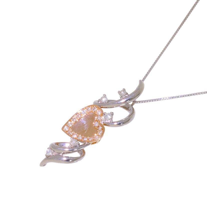 K18WG/PGダイヤネックレス0.44ct//Aランク/69